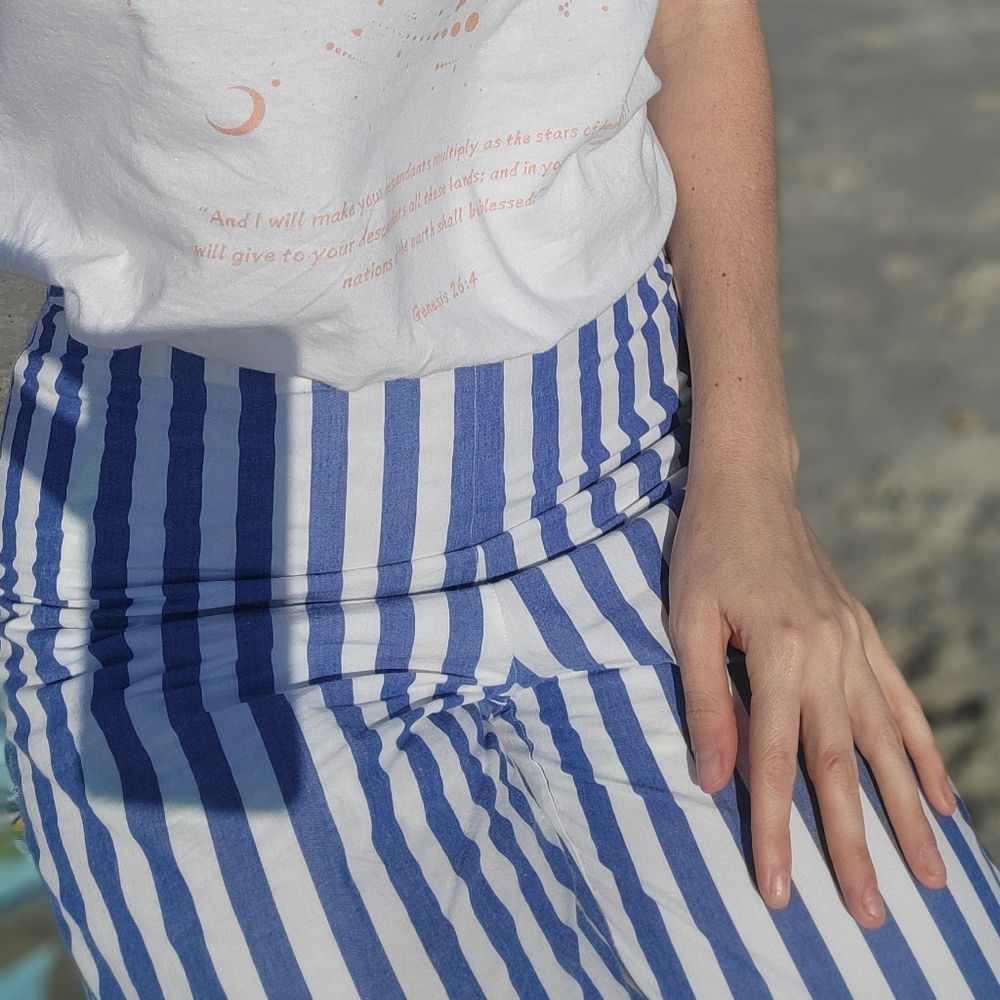 Sezane Jenson Trousers Stripped High Waisted Pants - Picture 5 of 9